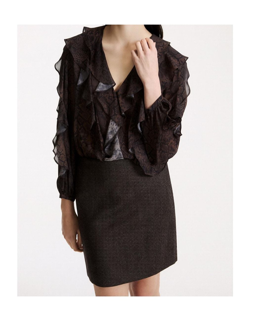 Marella Black Ruffled Blouse