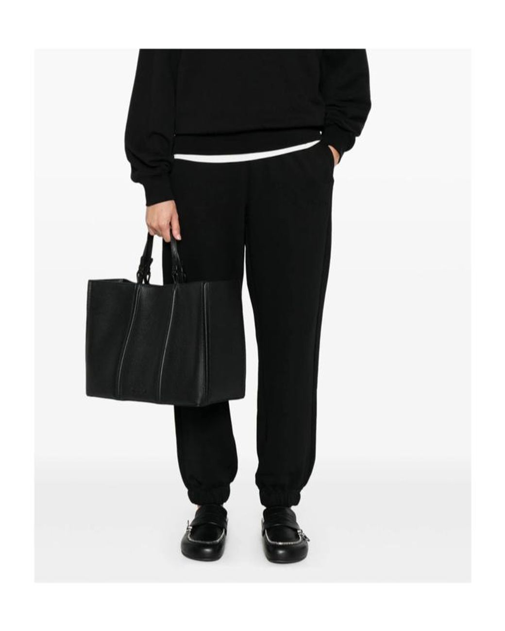 Calvin Klein Black Cotton Tapered Trousers