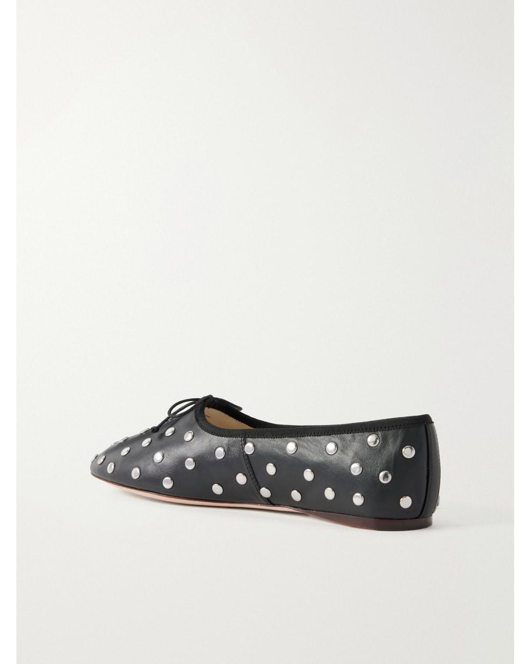Loeffler Randall Black Studded Leather Ballet Flats