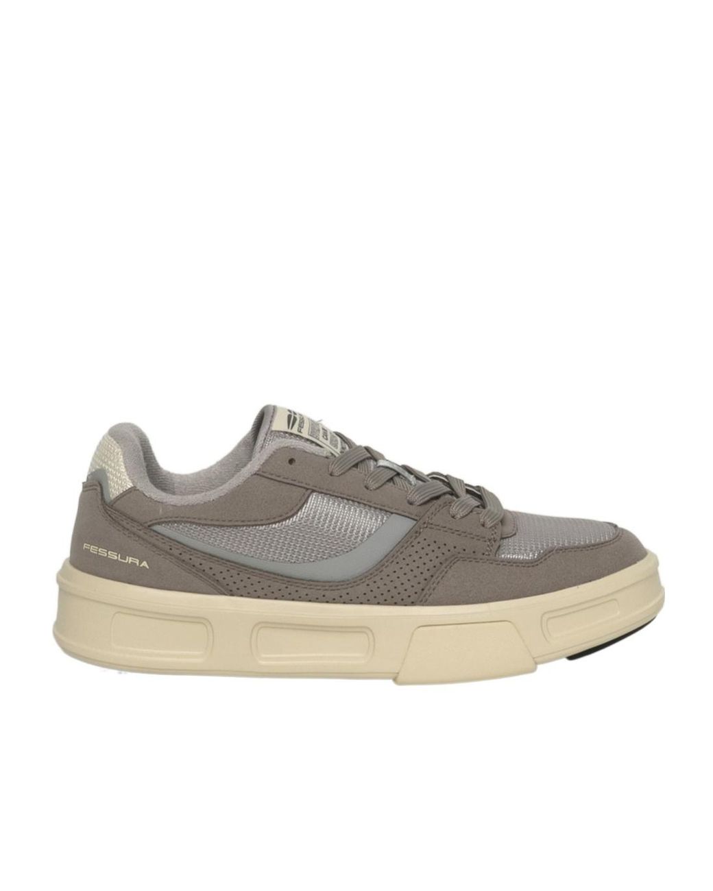 Fessura Gray Low-Cut Lace-Up Sneakers for men