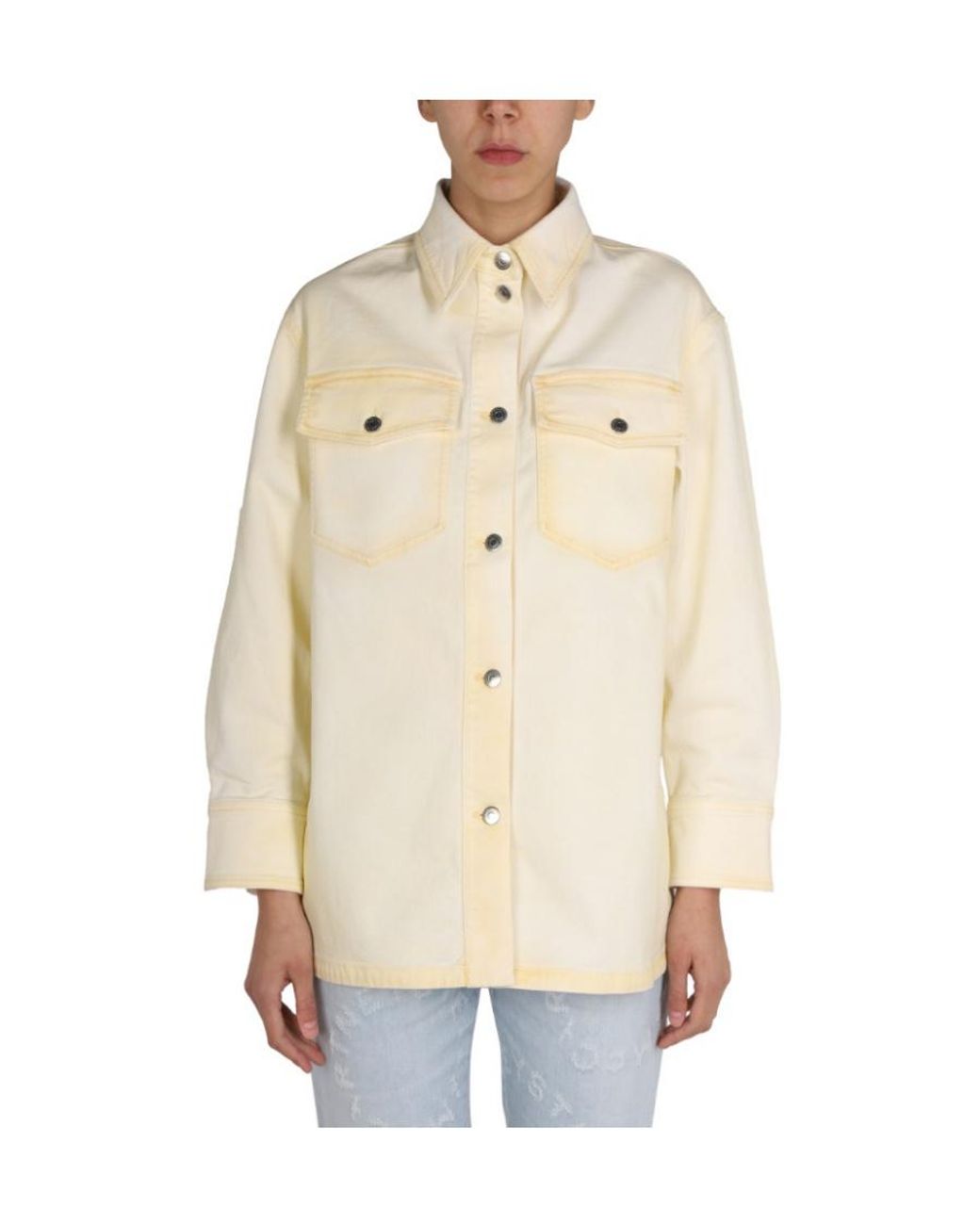 Stella McCartney Natural Buttoned Long-Sleeved Jacket