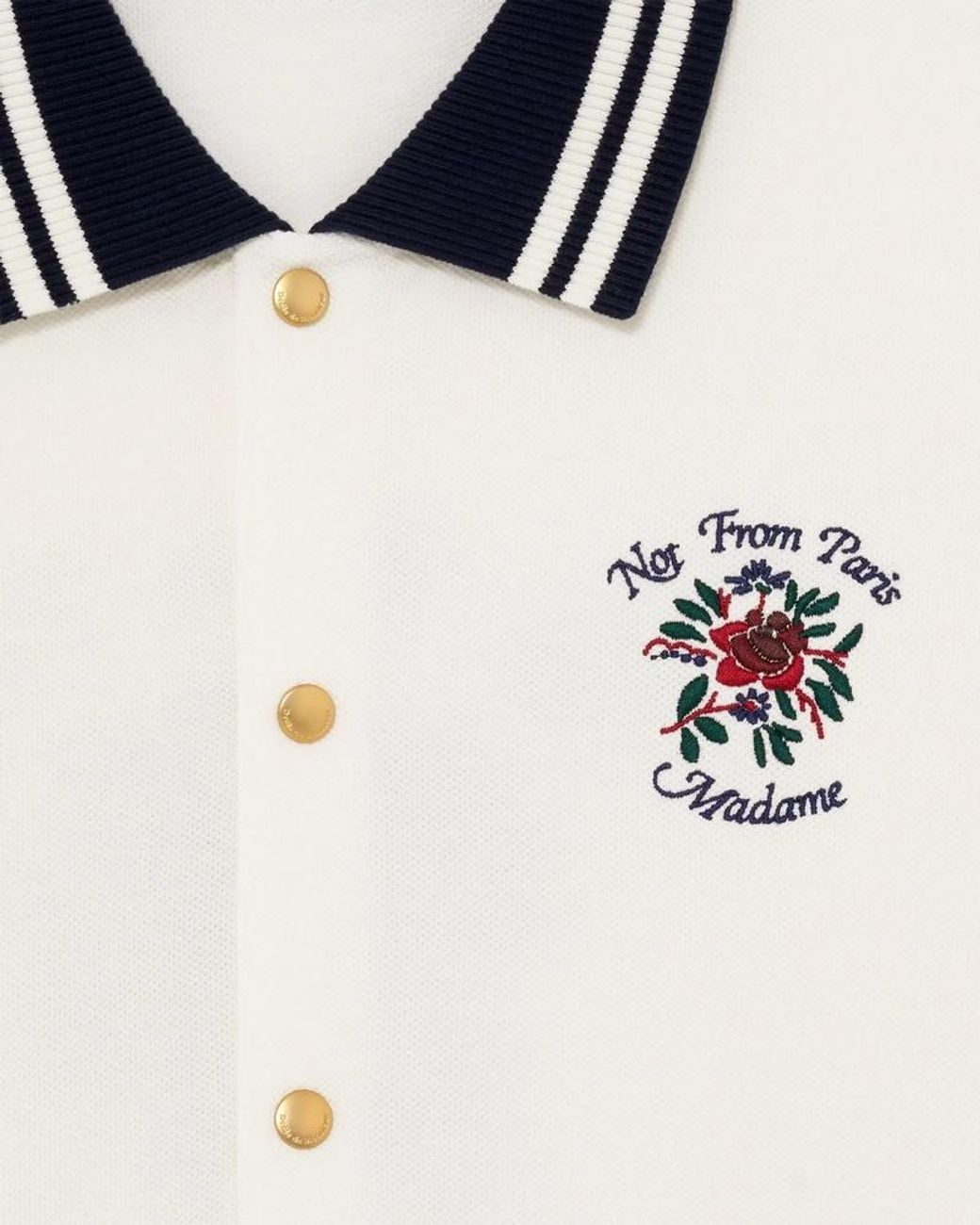 Drole de Monsieur White Drôle De Monsieur Chemise Piquée Slogan Rose Shirt for men