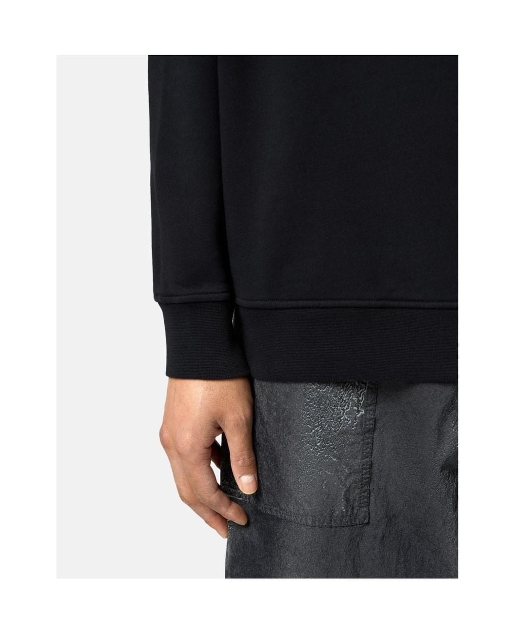 Stone Island Black Logo Print Sweatshirt for men