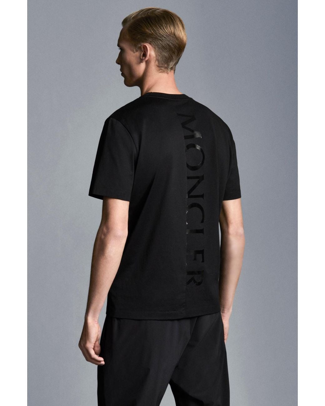 Moncler Black Vertical Logo T-Shirt for men