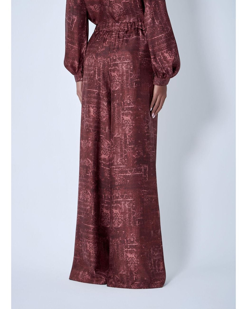 Max Mara Red Casual Pants With Elastic Waistband