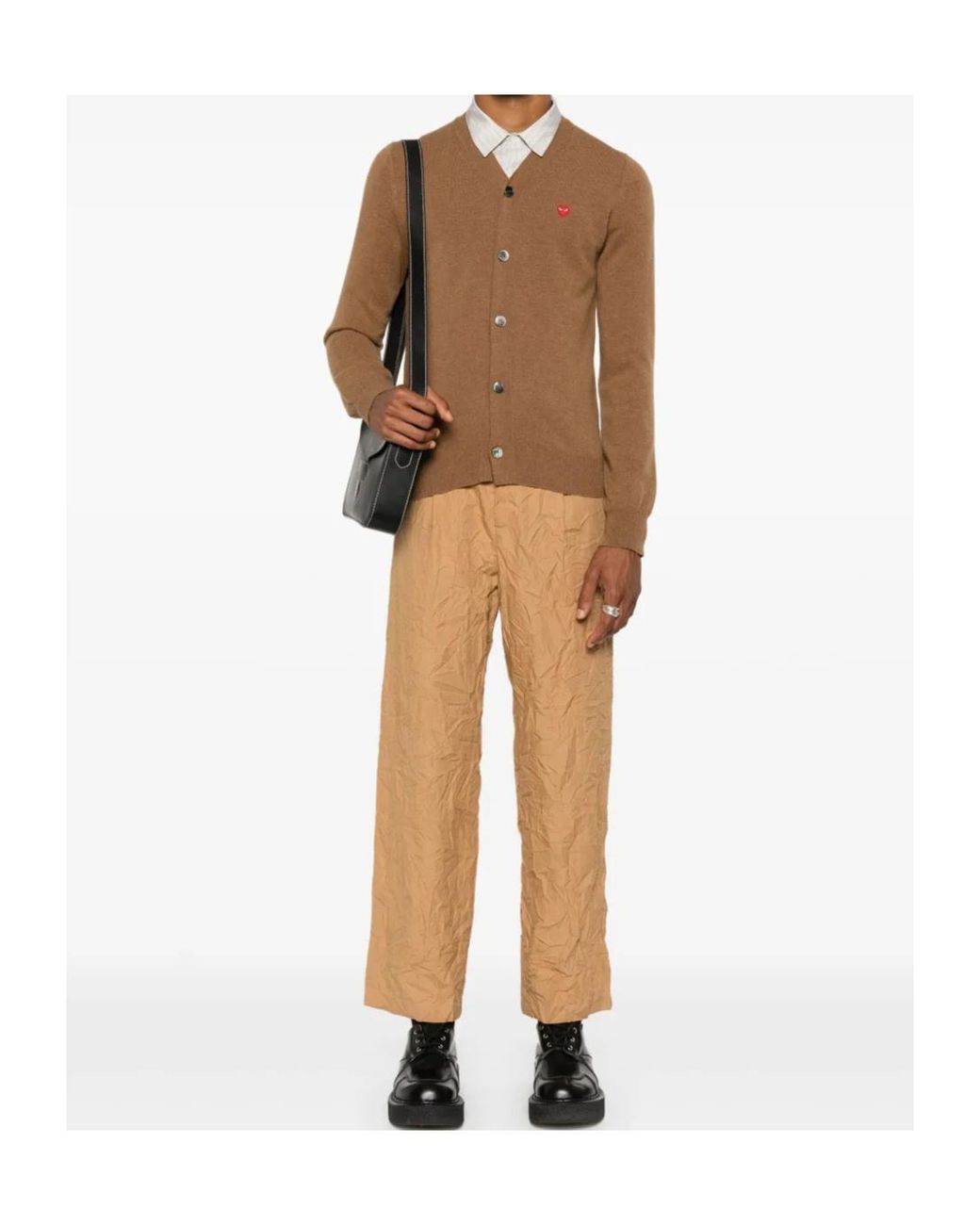 Comme des Garçons Brown Heart-Patch Wool Cardigan for men