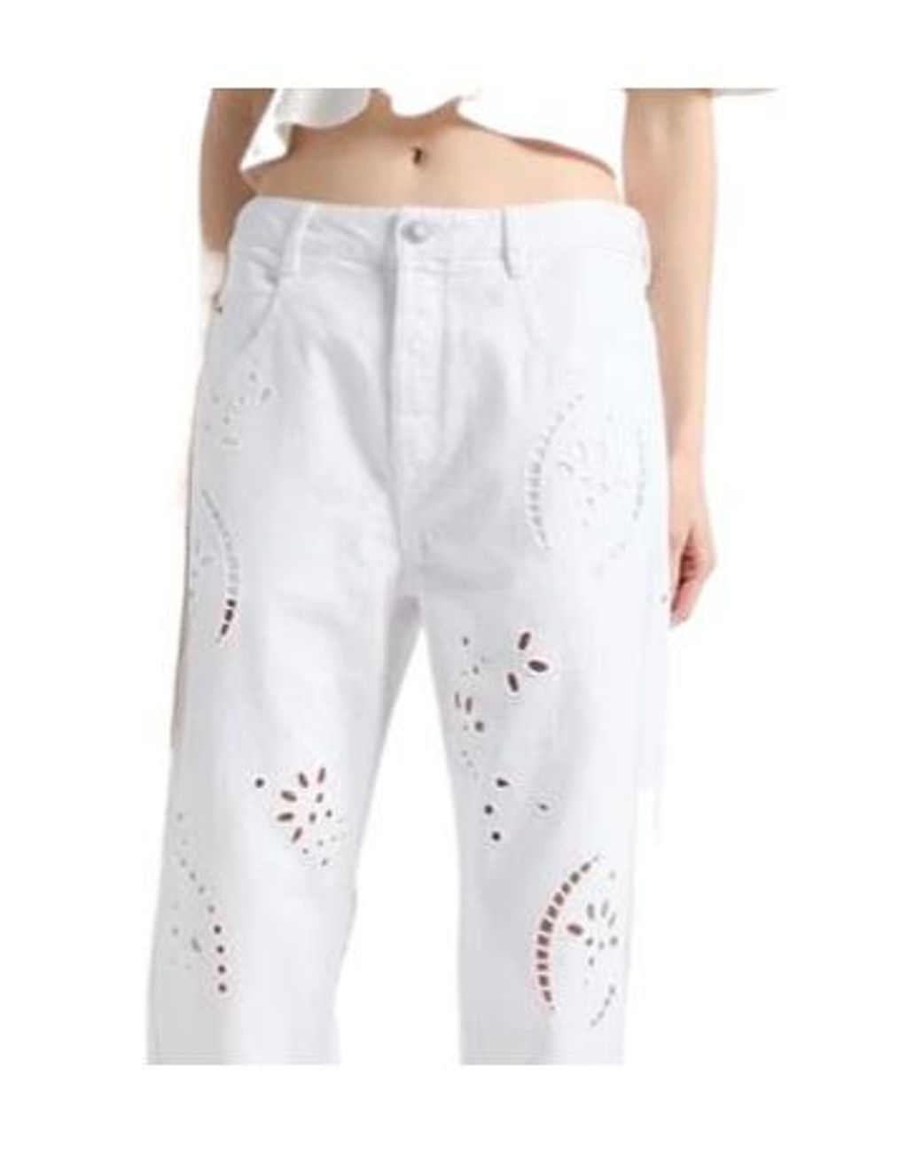 Isabel Marant White High-Waisted Straight-Leg Jeans