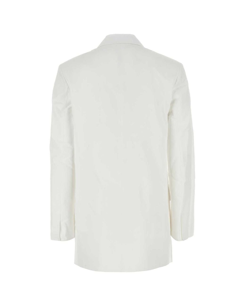 Valentino White Double-Breasted Long-Sleeved Jacket