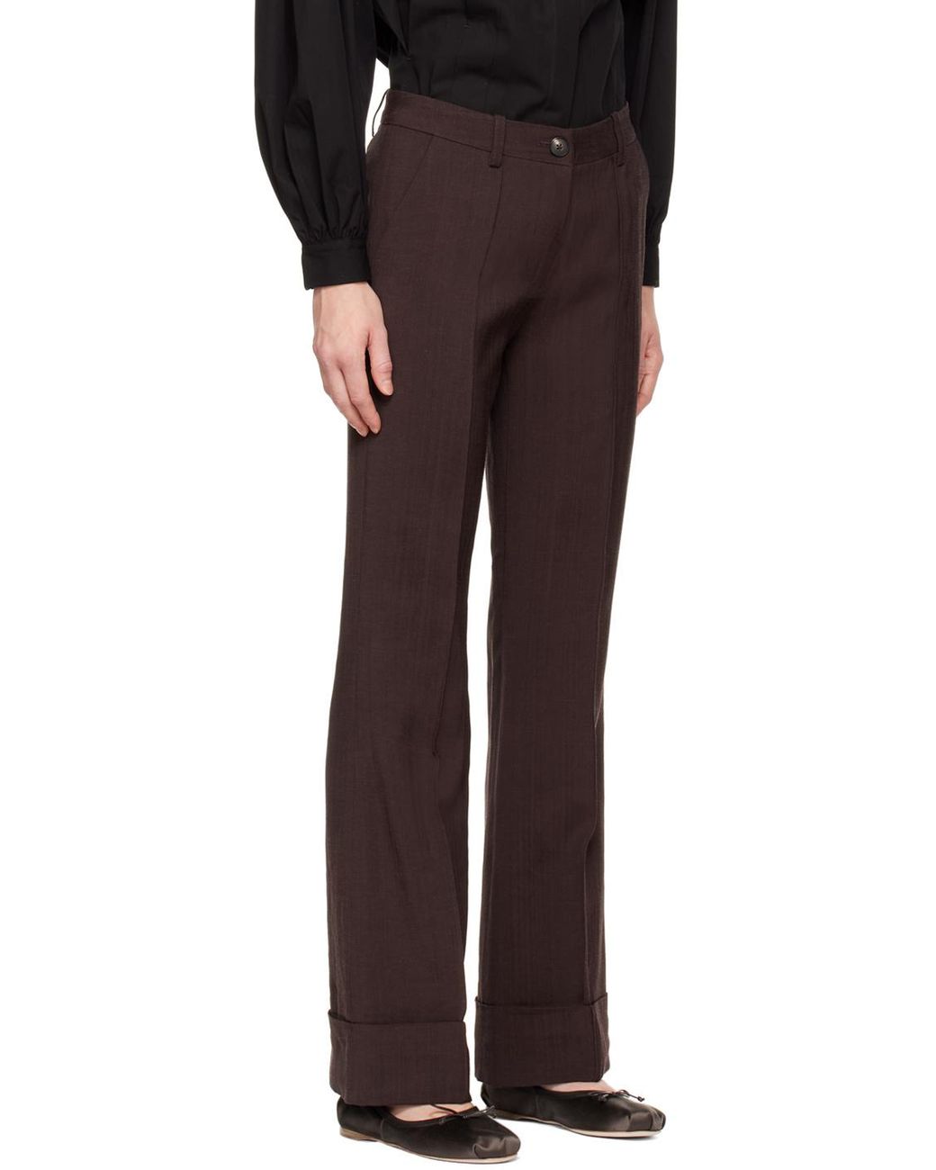 Co. Black Woven Straight Leg Casual Pants