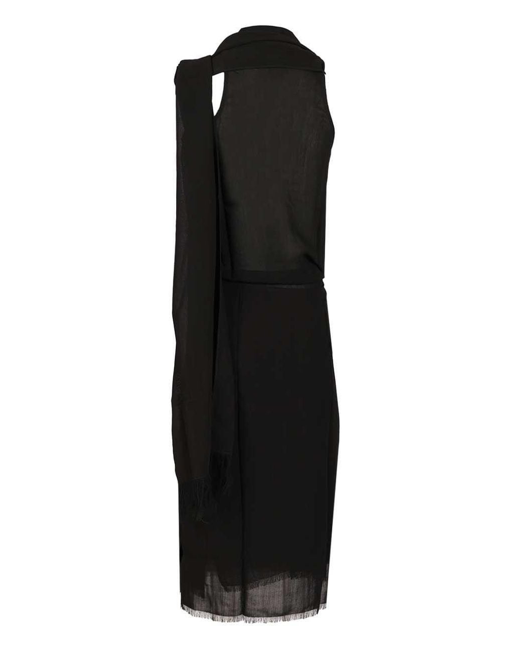 Totême Black Totême Fringed Scarf Dress