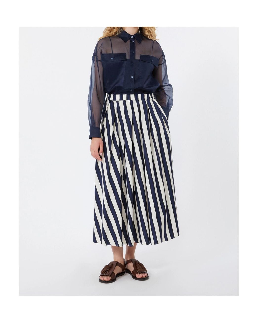 Weekend by Maxmara Blue Colomba Sheer Layered Shirt