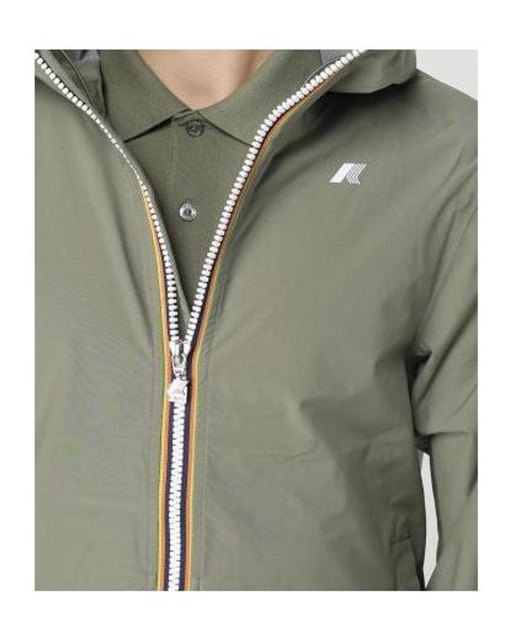 K-Way Green Zip-Up Hooded Jacket for men