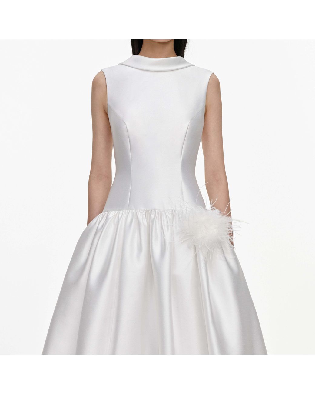Self-Portrait White Sleeveless Dress