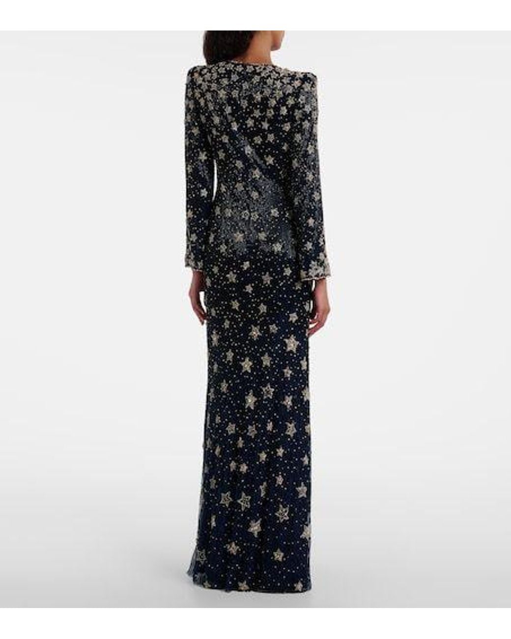 Jenny Packham Blue Madrigal Embellished Gown