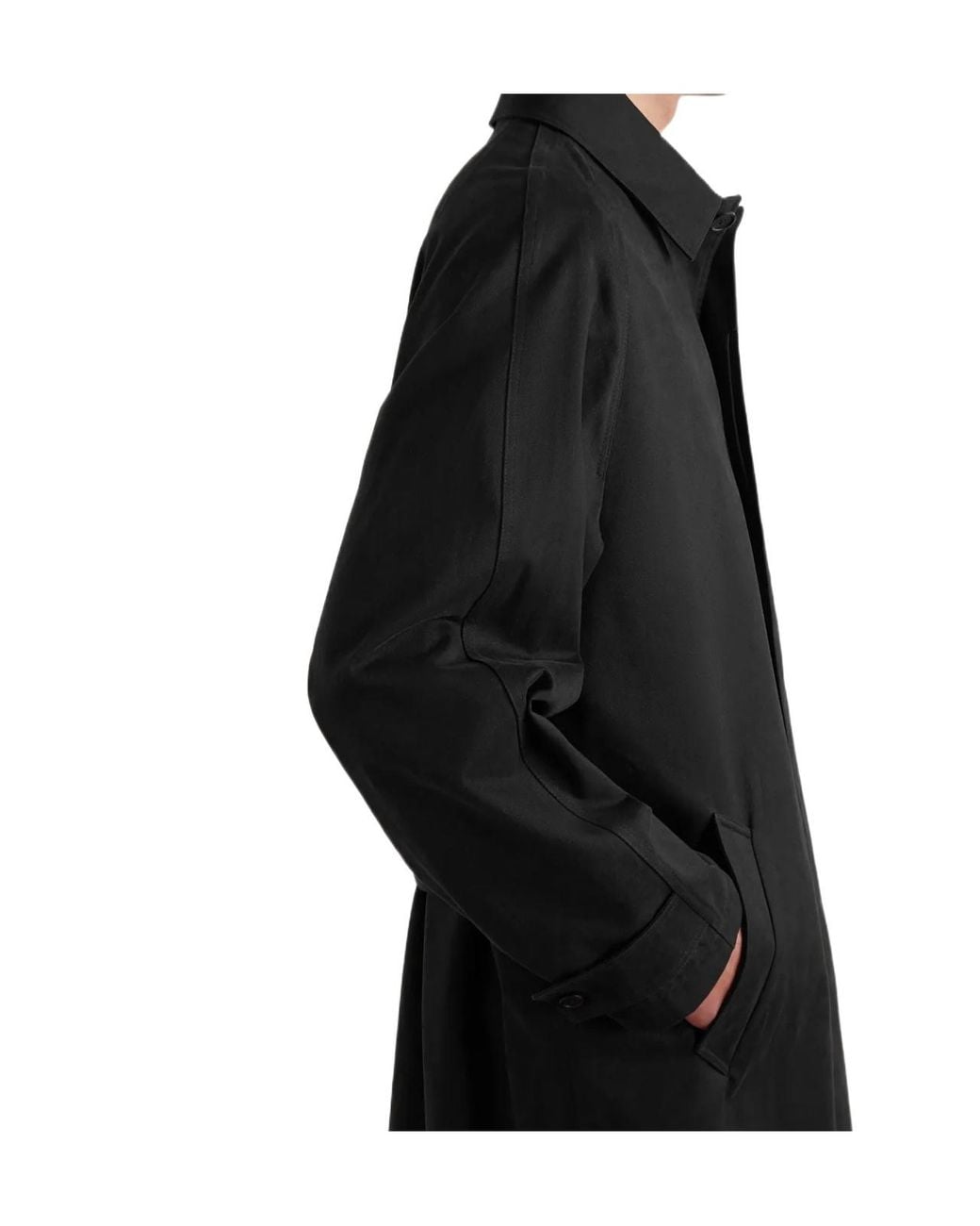 The Row Black Long Cotton Trench Coat for men