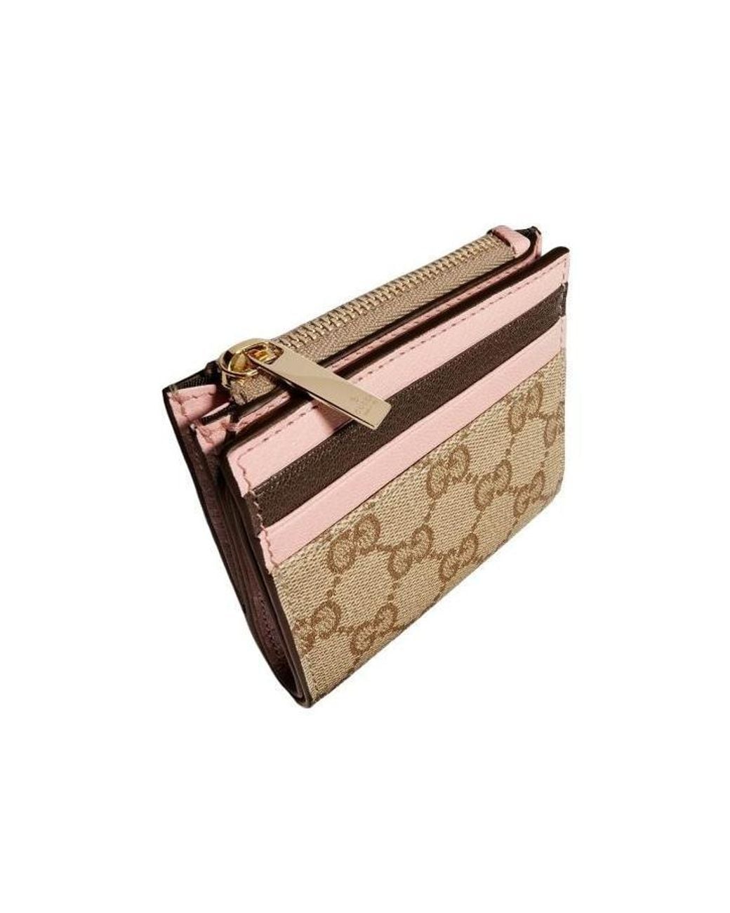 Gucci Natural Zip Card Case With Slots