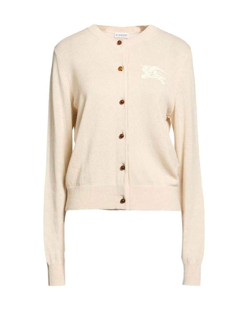 Burberry Natural Minimalist Solid Knit Cardigan