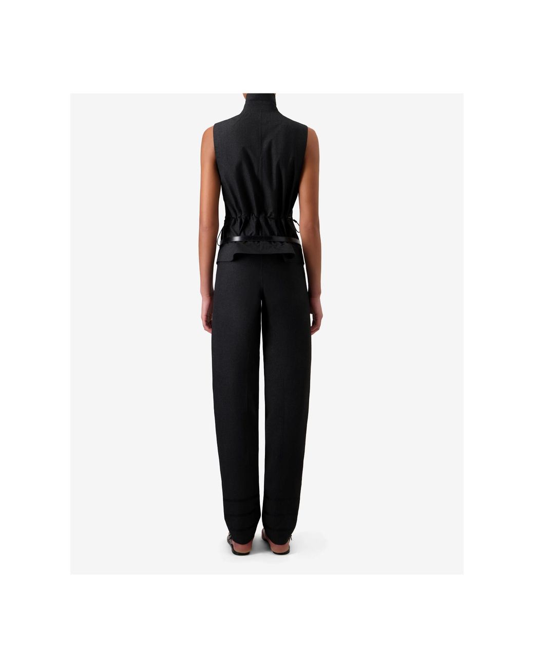 Coperni Black High Collar Button Knitted Top