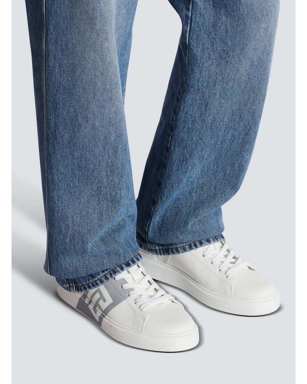 Balmain White B-Court Trainers for men