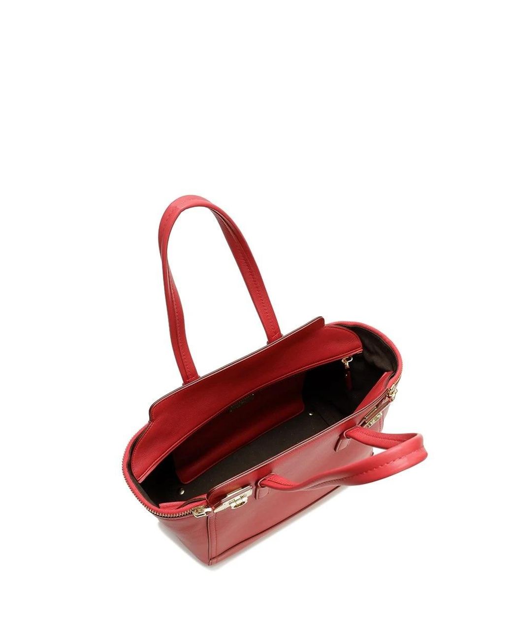 Ferragamo Red Verve Logo Handbag