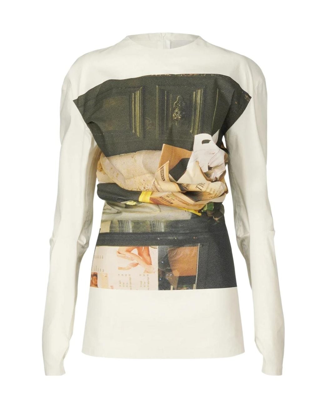 Issey Miyake Green Street View Crewneck Top