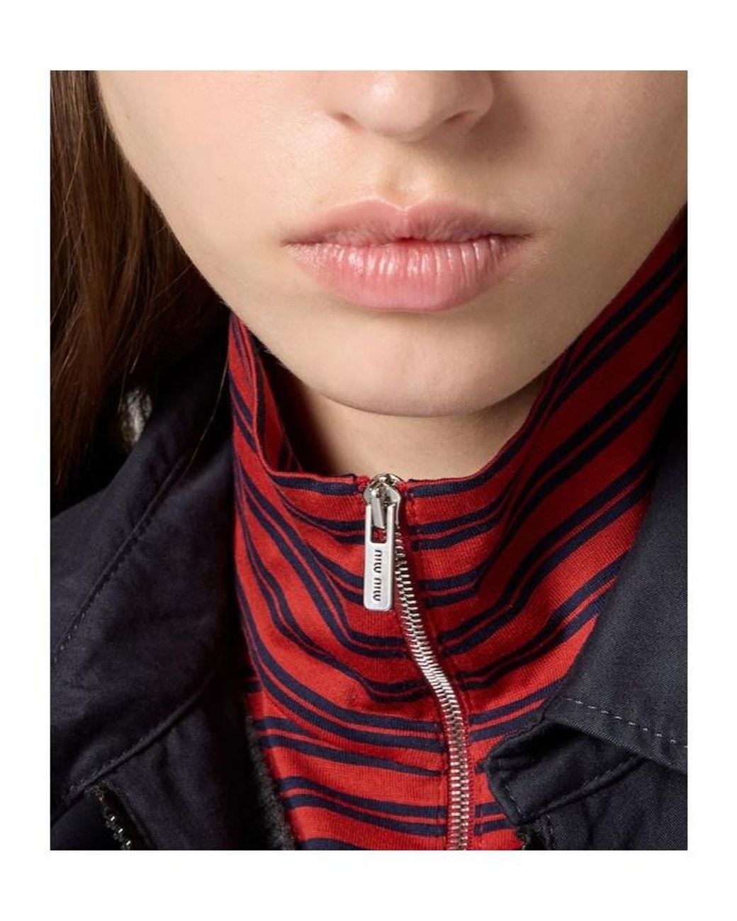 Miu Miu Gray Cashmere And Jersey Sweater