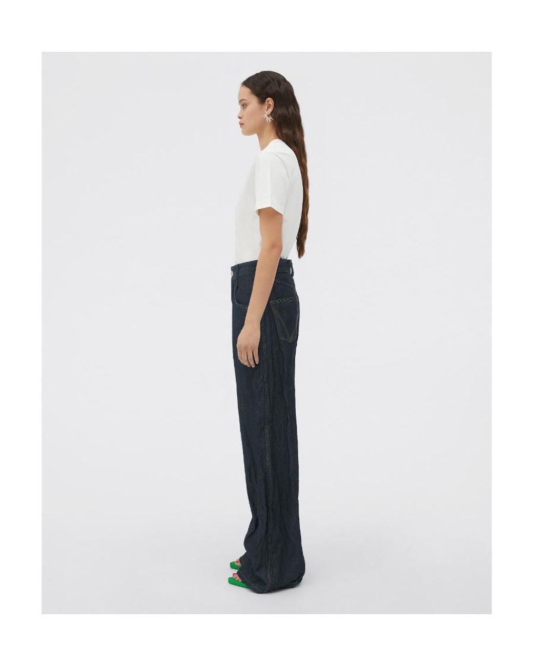 Bottega Veneta White V-Neck Cotton T-Shirt