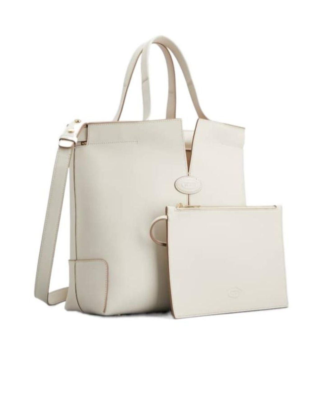Tod's White Di Bag Folio Small Top Handle Bag