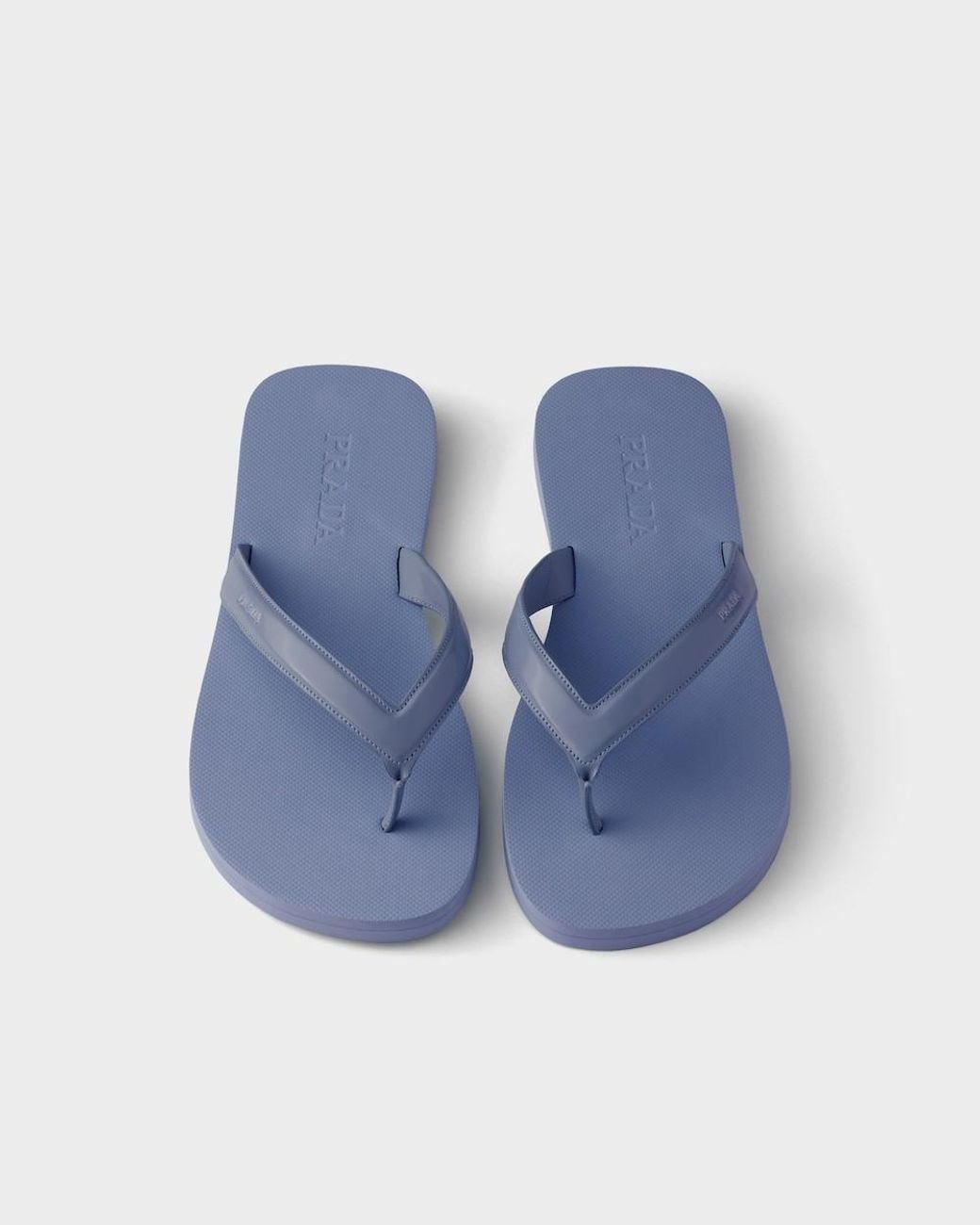 Prada Blue Logo-Detailed Flip Flops for men