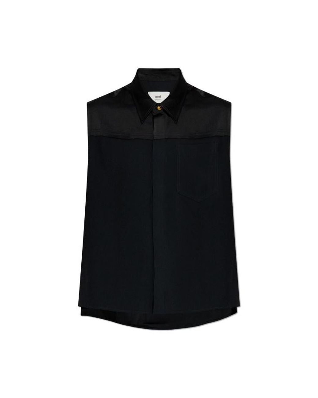 AMI Black Sleeveless Shirt