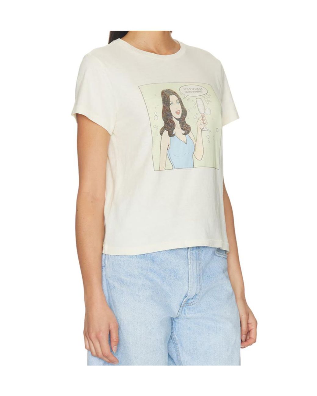 Re/done White Graphic Crew-Neck T-Shirt