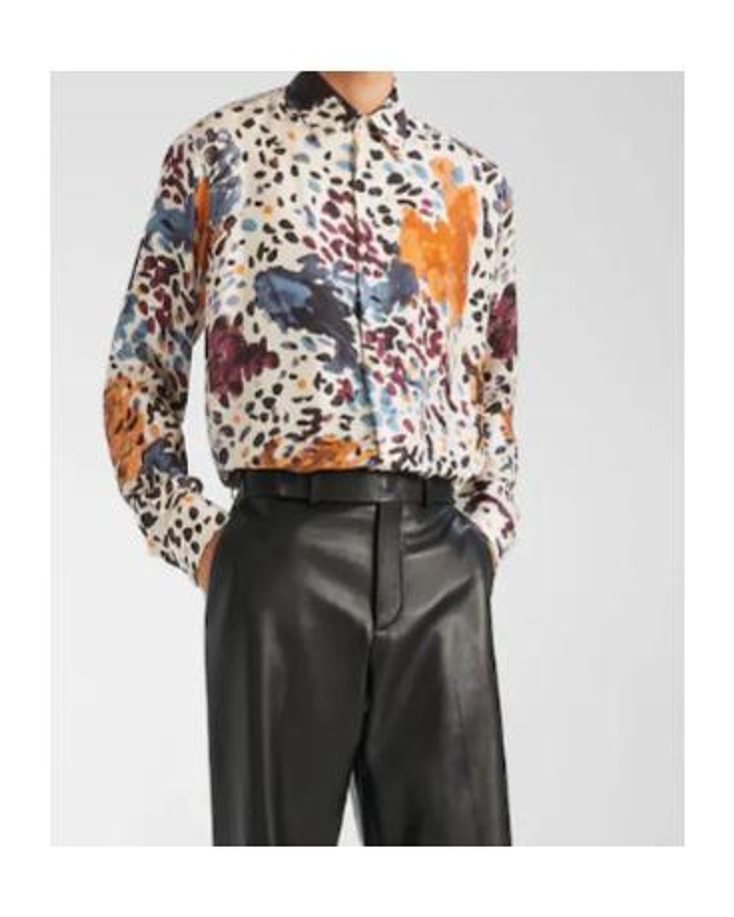 Fendi White Falena Printed Long Sleeved Shirt for men