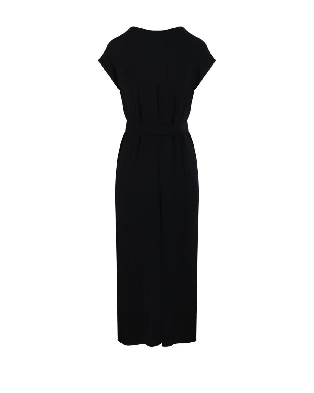 Max Mara Black Feluca Belted Maxi Dress