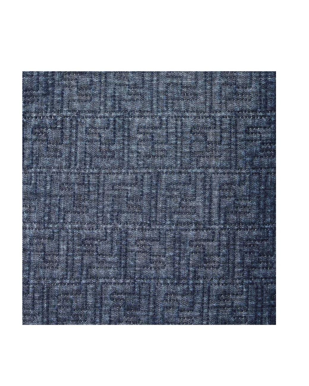 Fendi Blue Ff Jacquard Denim Midi Skirt