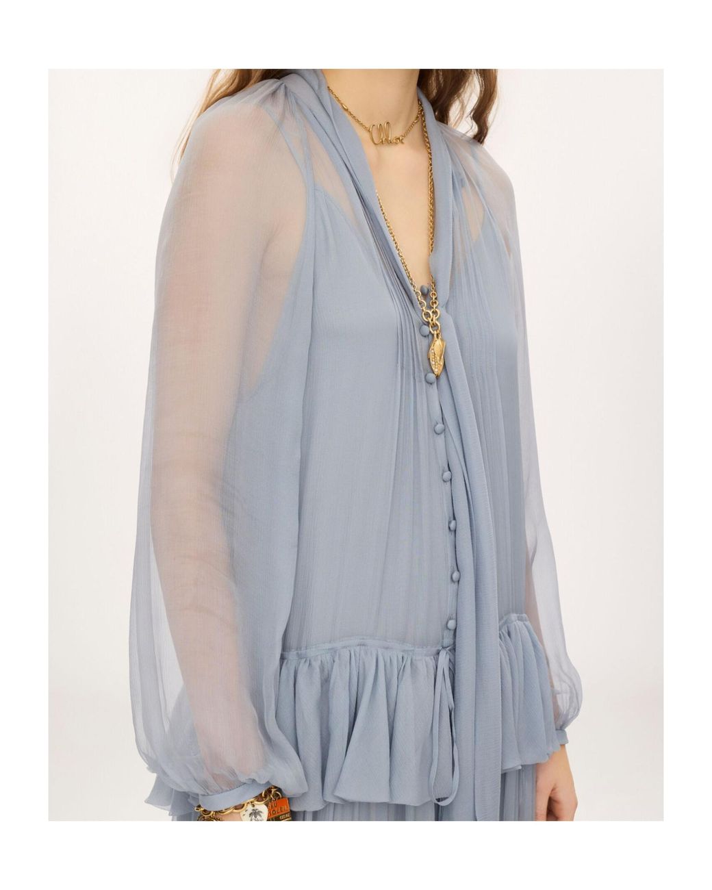 Chloé Gray Chloé Fluid Long Dress