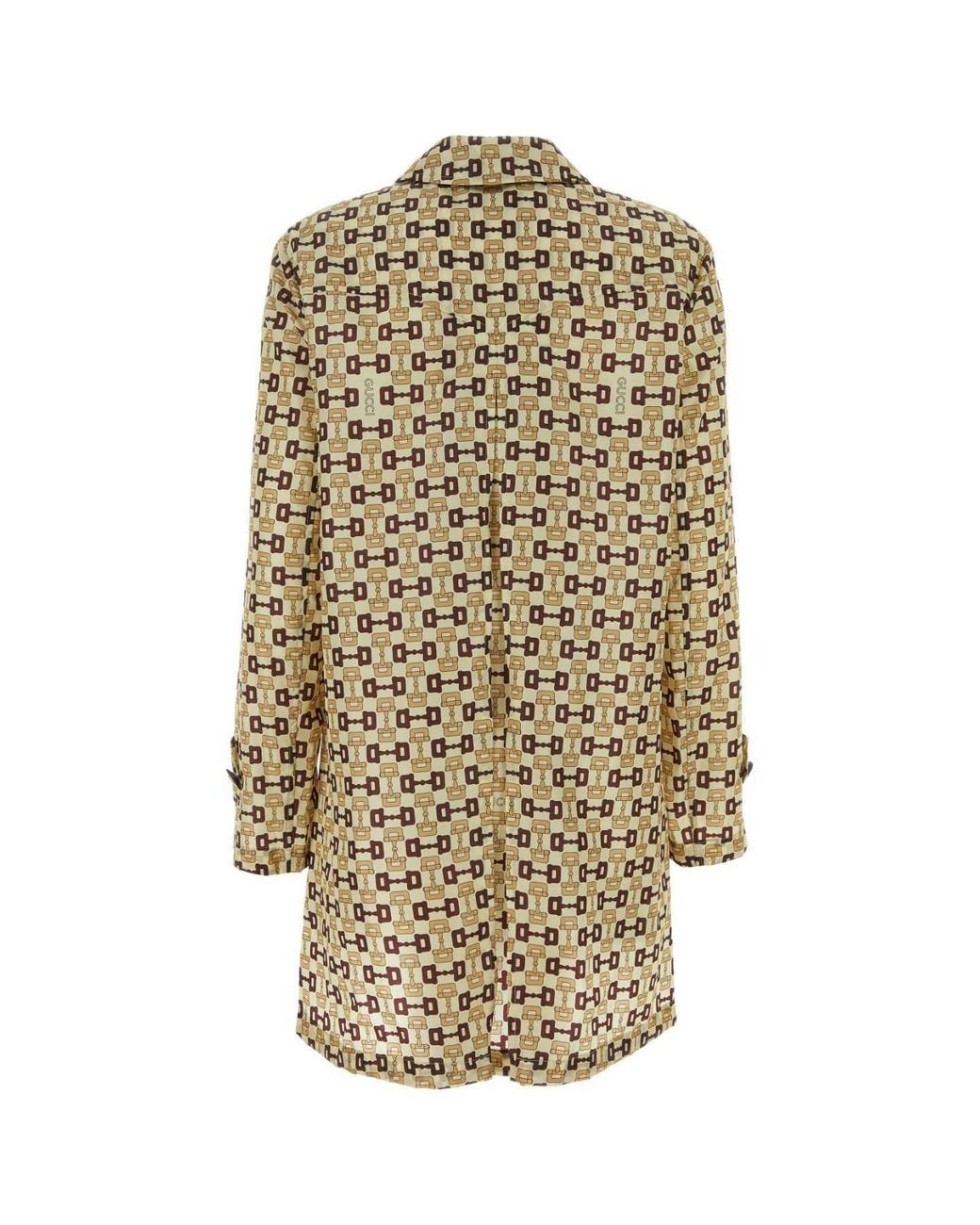 Gucci Metallic Graphic Printed Mid-Length Coat