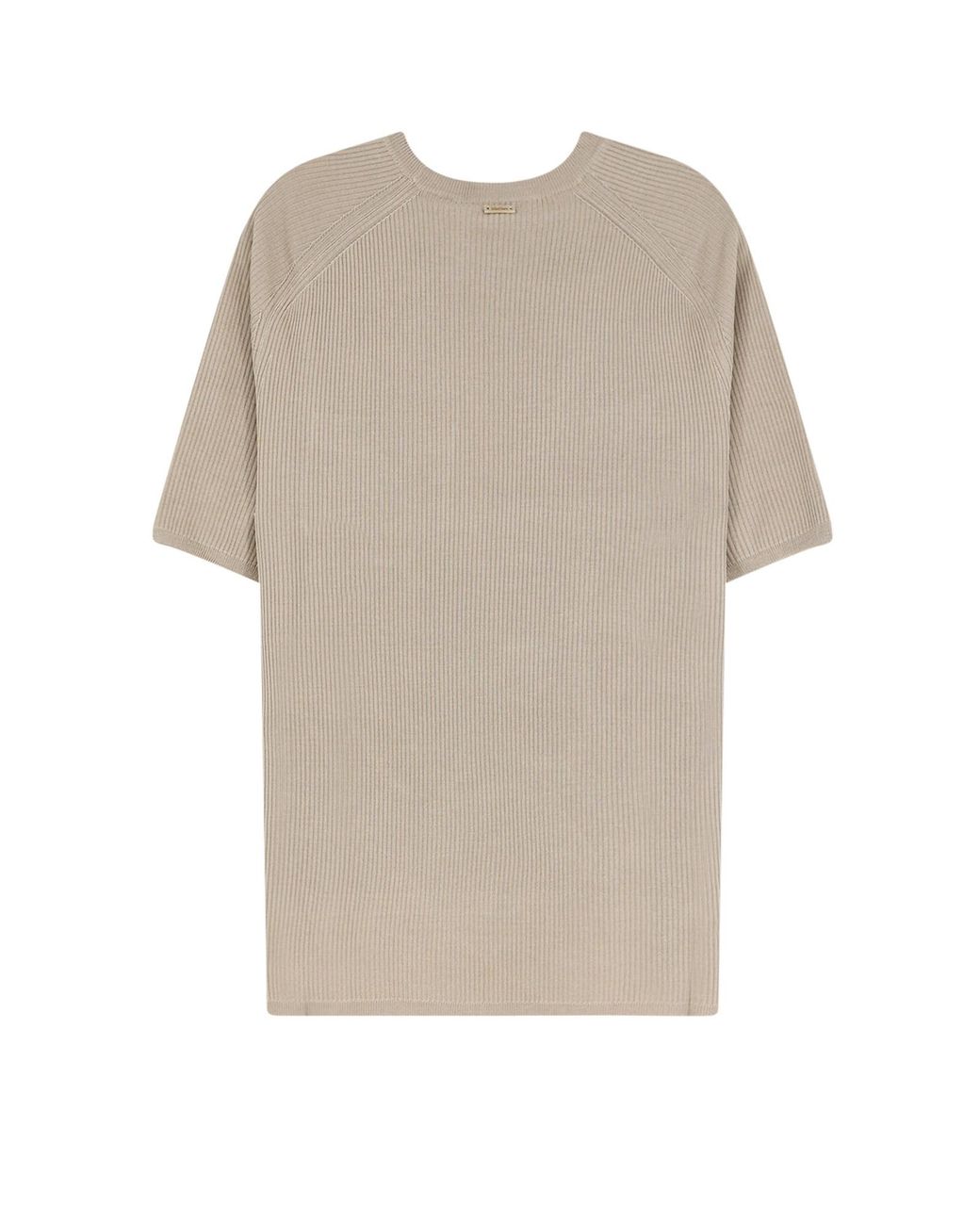 Max Mara Natural Ribbed Panel Chest Pocket T-Shirt