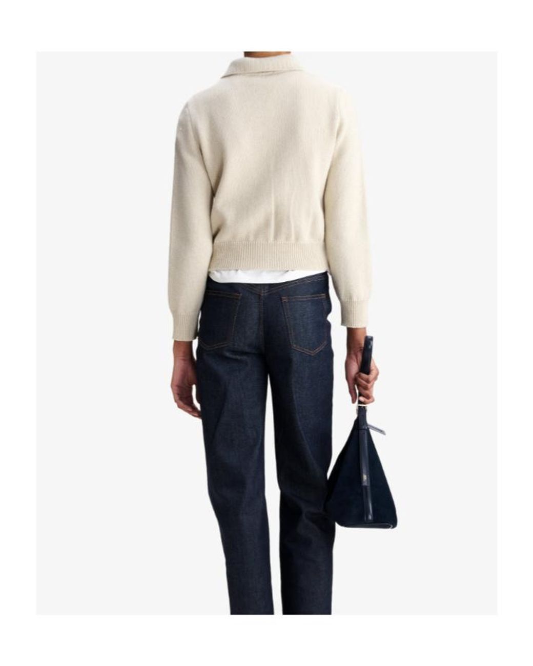 A.P.C. White Marie Pointed Collar Cardigan