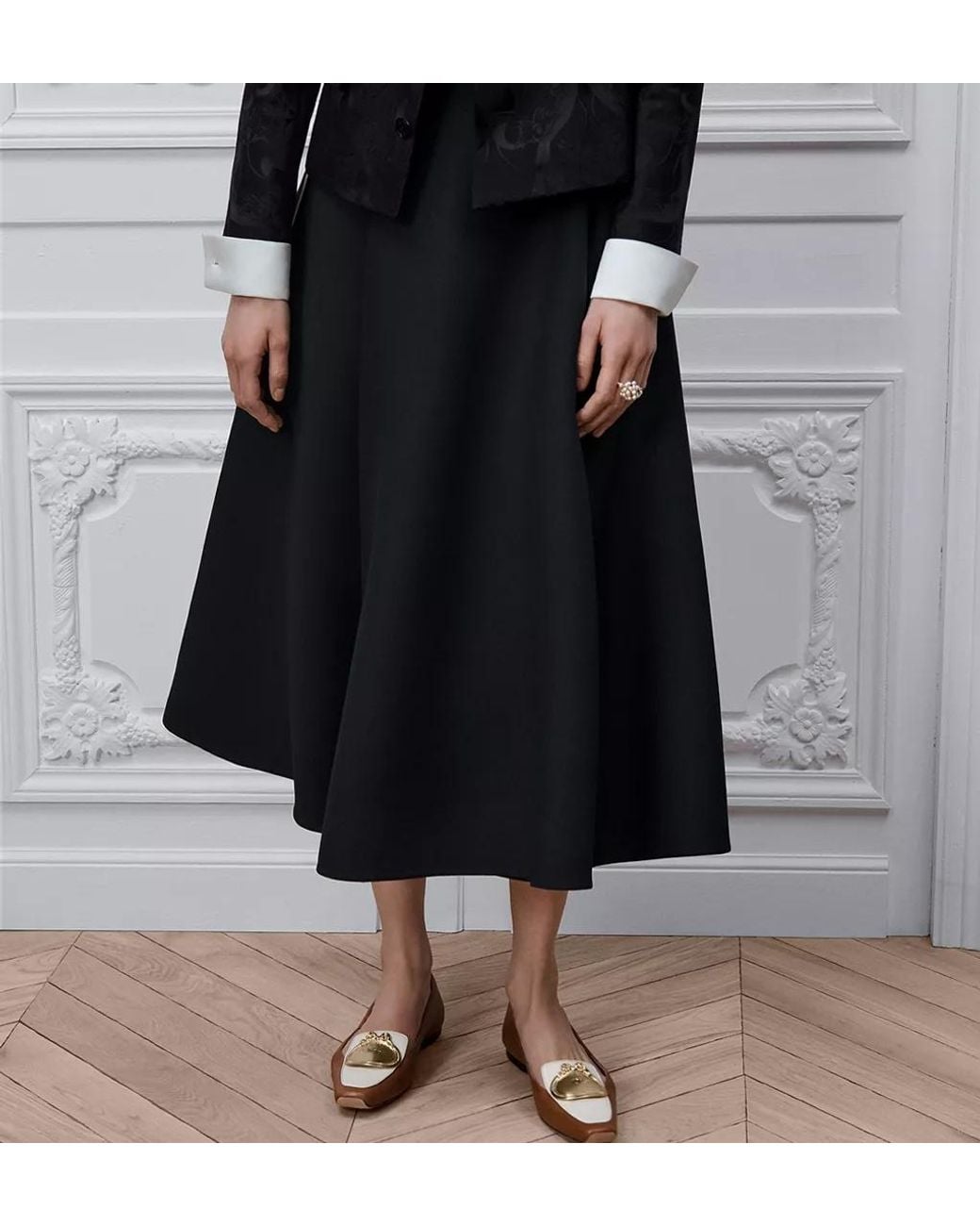 Dior Black Mid-Length Flared Skirt