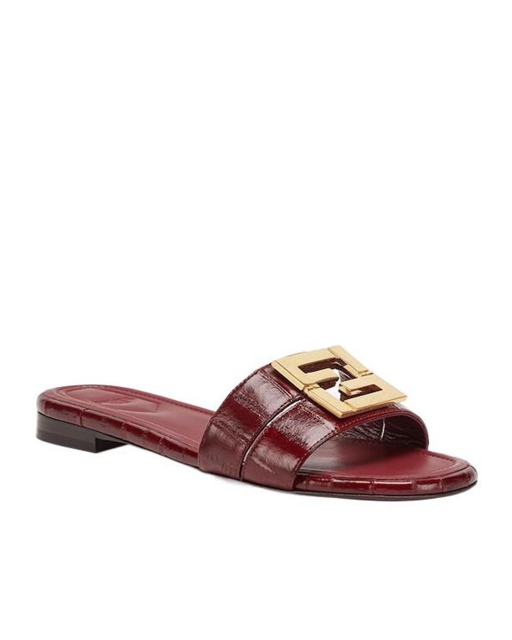 Fendi Purple Ffold Logo Plaque Slides