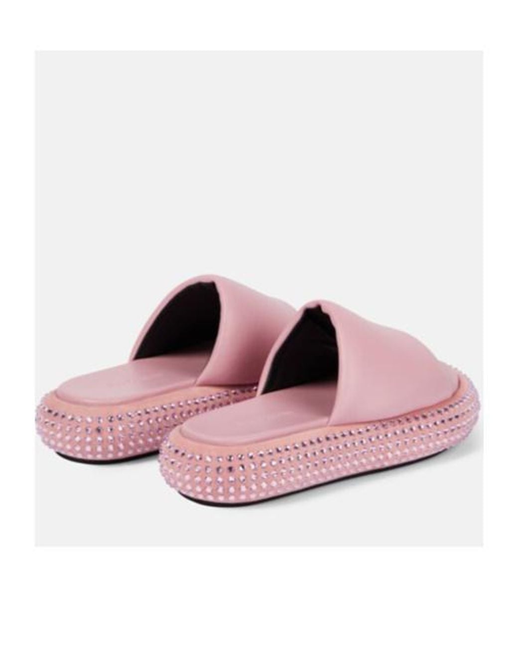 J.W. Anderson Pink Embellished Leather Slides