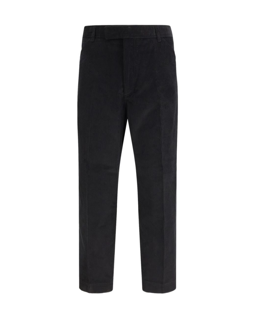 Thom Browne Black Corduroy Stripe Detail Chino Trousers for men