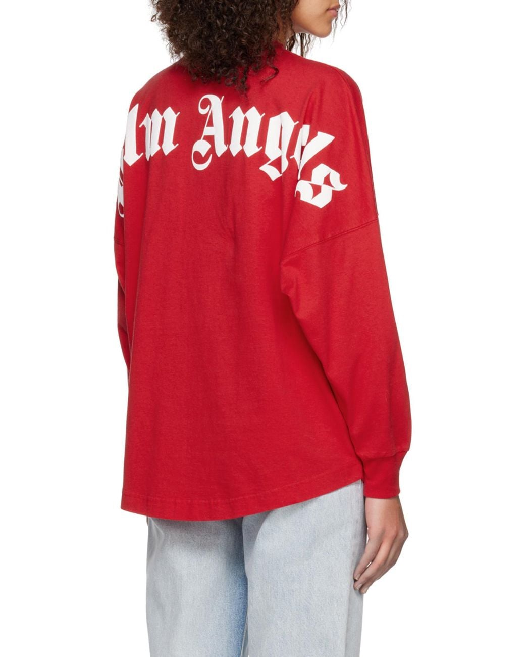 Palm Angels Red Logo-Print Cotton T-Shirt