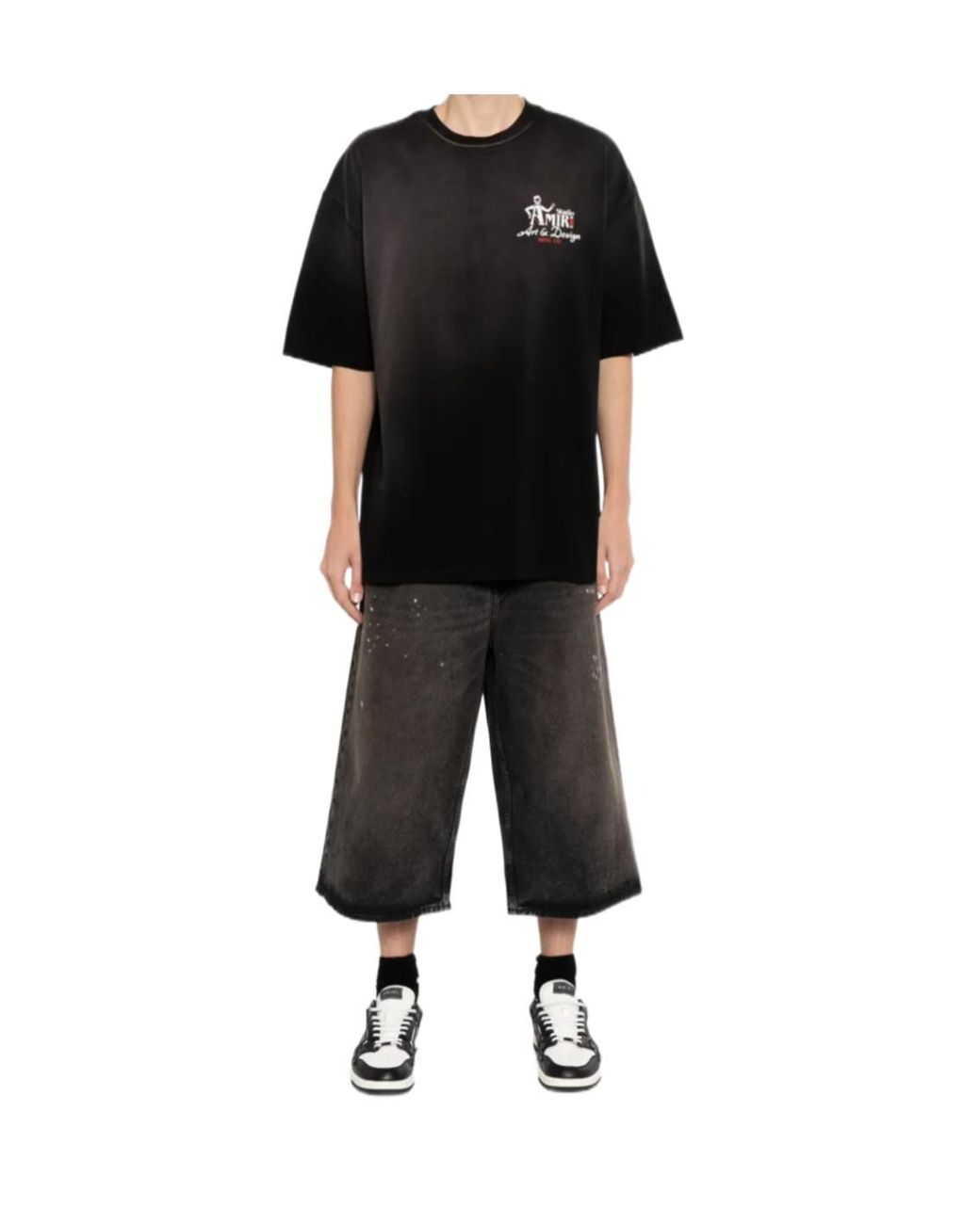 Amiri Black Studio Oversized Logo T-Shirt for men