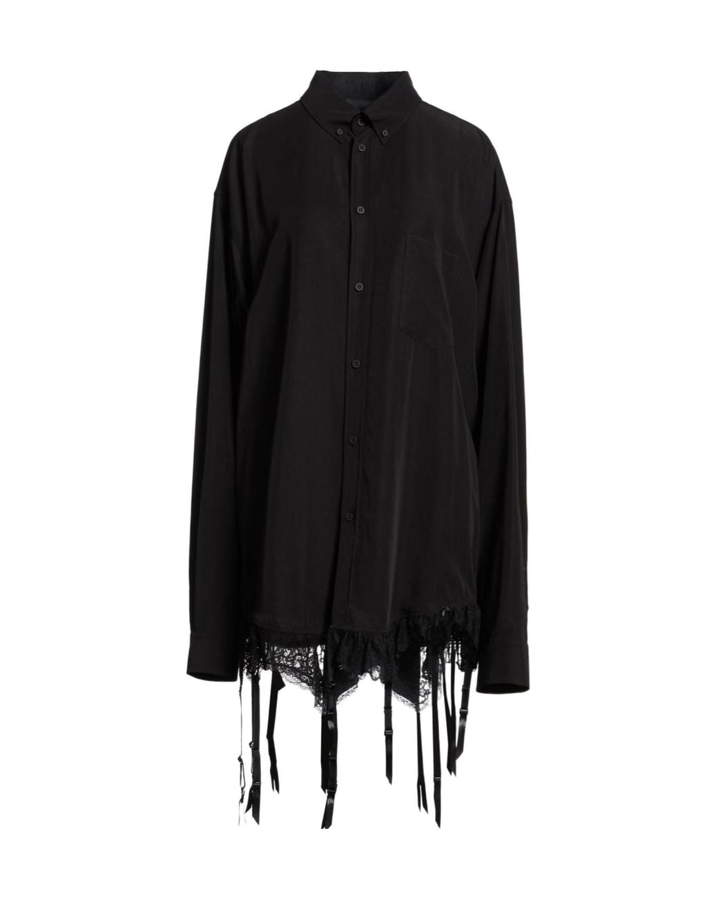 Balenciaga Black Long-Sleeve Solid Color Shirt