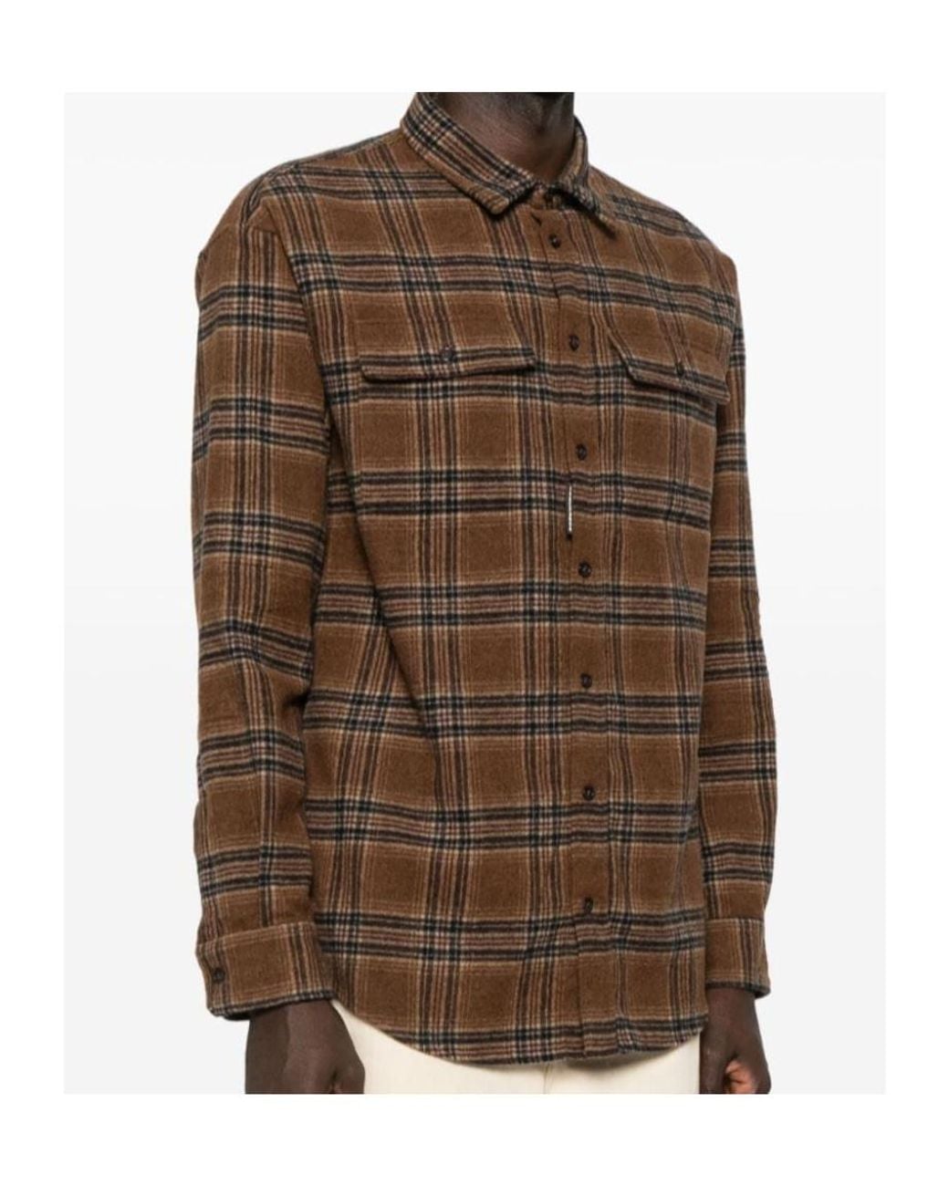 DSquared² Brown Check-Pattern Shirt for men