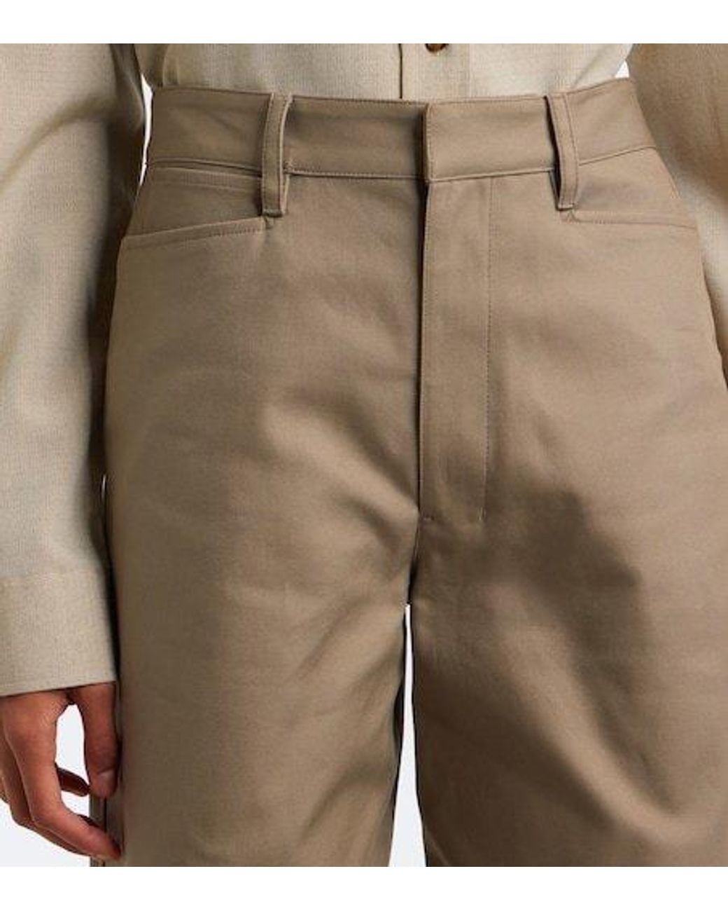 Lemaire Gray Cotton Twill Wide-Leg Pants