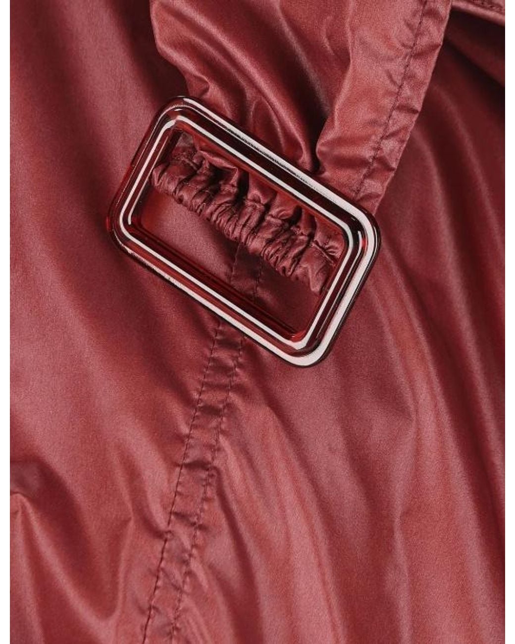 Saint Laurent Red Lavallière Double-Breasted Trench Coat