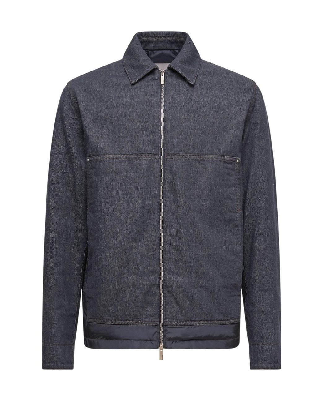 Moncler Blue Zip-Up Denim Jacket for men