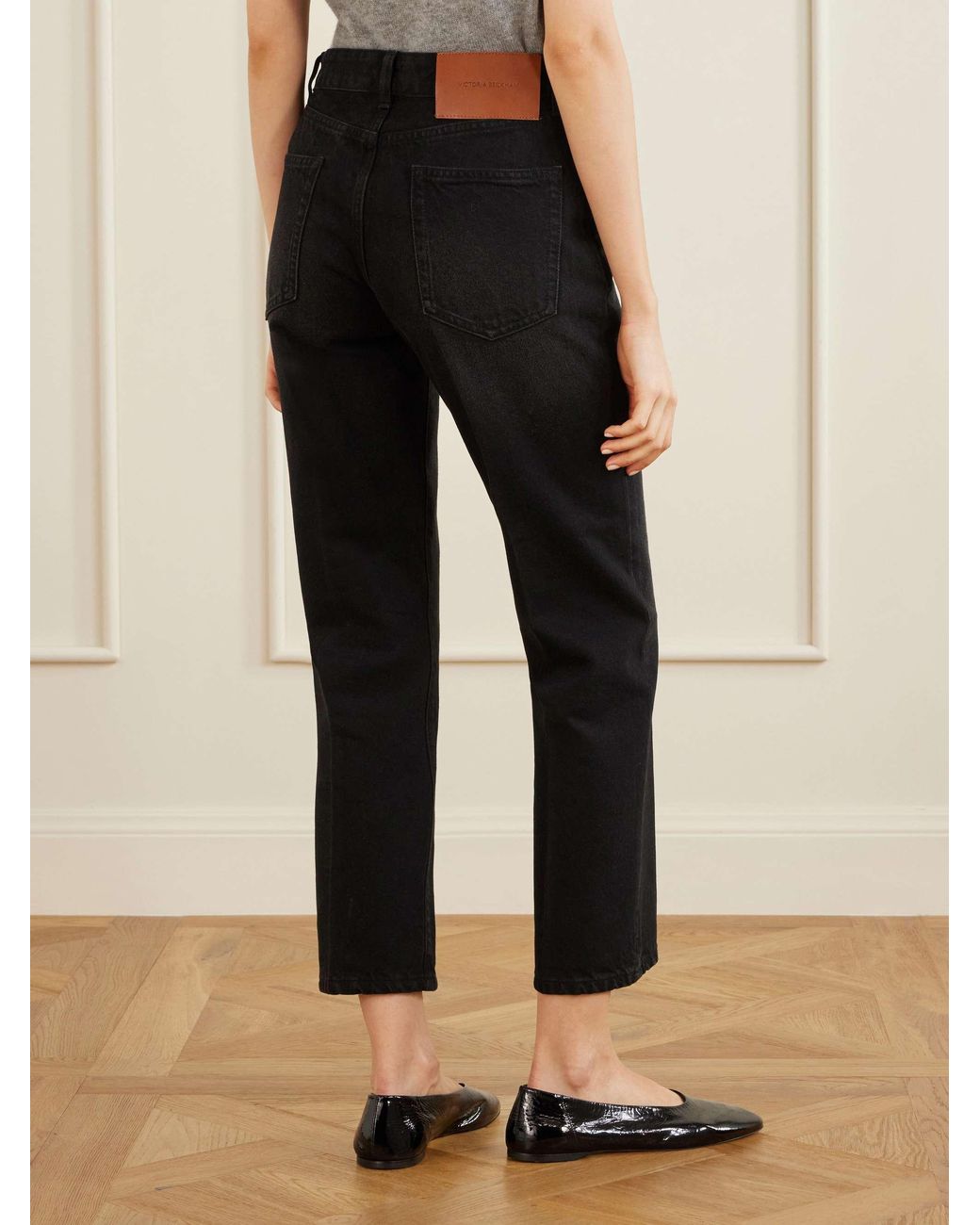 Victoria Beckham Blue Low-Rise Straight-Leg Jeans